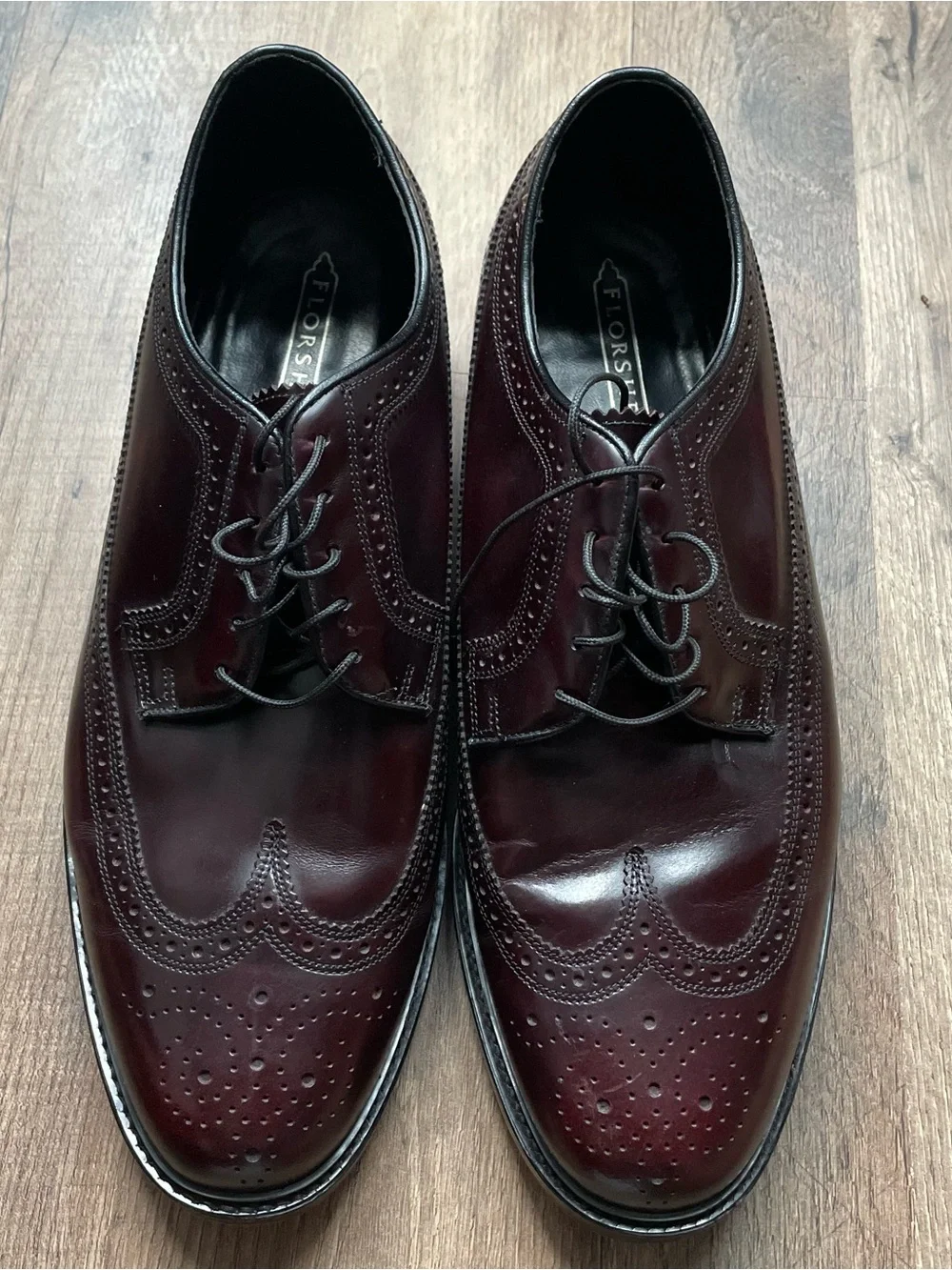Florsheim Burgundy Leather Wingtip Derbys